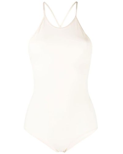 Totême High-neck Criss-cross Straps Swimsuit - White