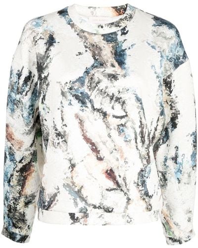 Saiid Kobeisy Printed Sequin Embellished Sweater - Gray