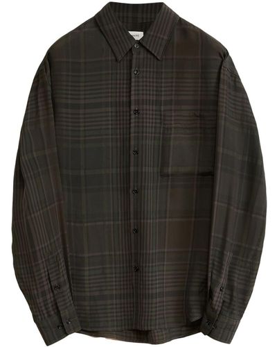 Lemaire Chemise en coton à carreaux - Noir