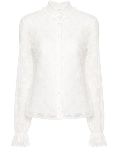 Liu Jo Blusa con monograma y botones - Blanco