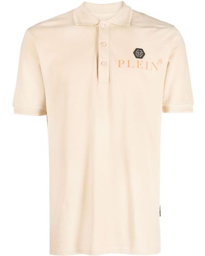 Philipp Plein Iconic Piqué Cotton Polo Shirt - Natural
