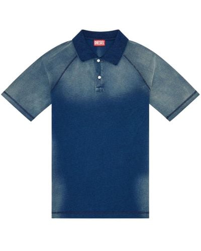 DIESEL T-rasmith Cotton Polo Shirt - Blue