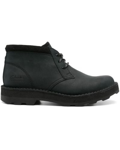 Clarks Corston Db Wp Leather Boots - Black