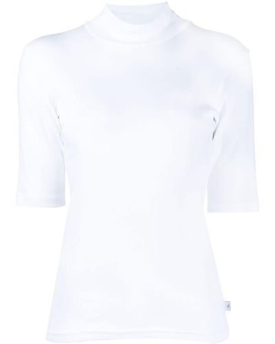 agnès b. Vian Mock-neck T-shirt - White