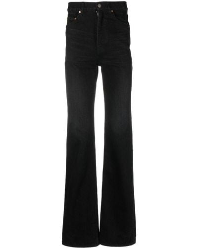 Saint Laurent High-Waist-Jeans im 70s-Style - Schwarz