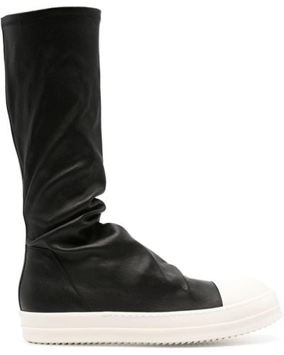 Rick Owens Leather Stocking Sneakers - Black