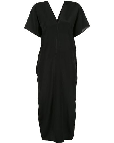 Voz Short-sleeve Midi Dress - Black