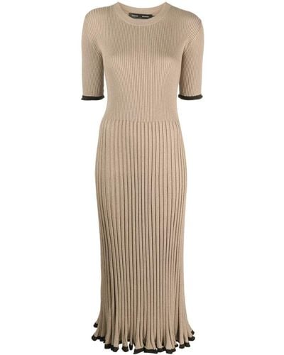 Proenza Schouler Ribbed-knit Silk-blend Dress - Natural