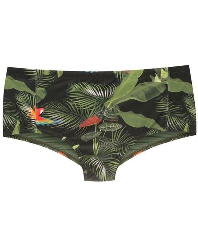 Lygia & Nanny Leaf-print Swimming Trunks - Green