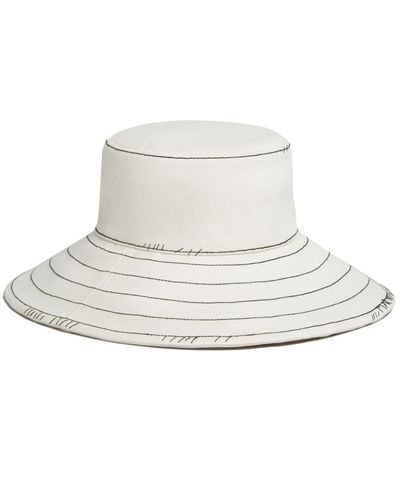 Marni Sombrero con costuras en contraste - Blanco