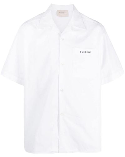 Buscemi Embroidered-graphic Cotton Shirt - White