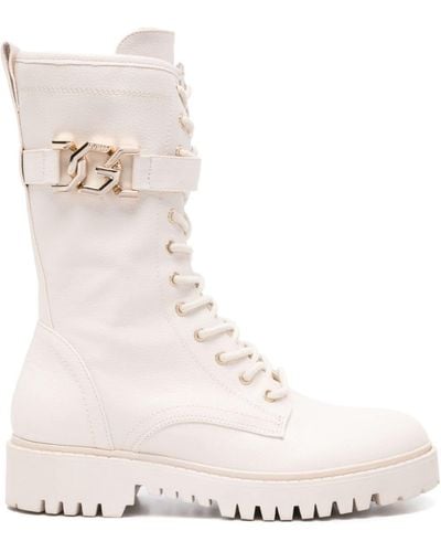 Guess USA Chain-detail Lace-up Boots - Natural