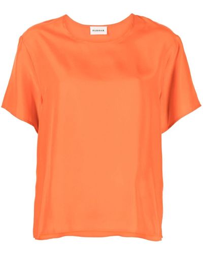 P.A.R.O.S.H. Sunny シルクtシャツ - オレンジ