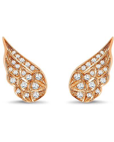 Pragnell 18kt Rose Gold Diamond Tiara Earrings - Pink