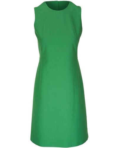 Akris Sleeveless Crepe Mini Dress - Green