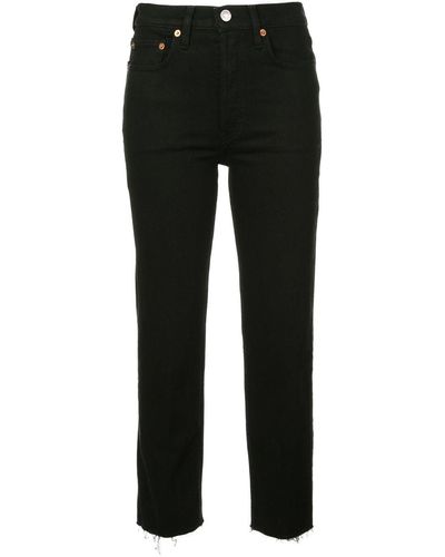 RE/DONE Straight Cropped Jeans - Black