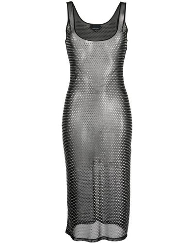 Cynthia Rowley Knitted Round-neck Midi Dress - Grey