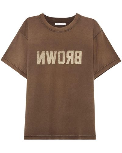 John Elliott Rush Cotton T-shirt - Brown