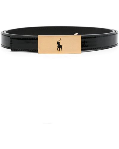 Polo Ralph Lauren Polo Pony-buckle Leather Belt - Black