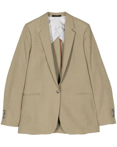 Paul Smith Single-breasted Linen Blazer - Natural