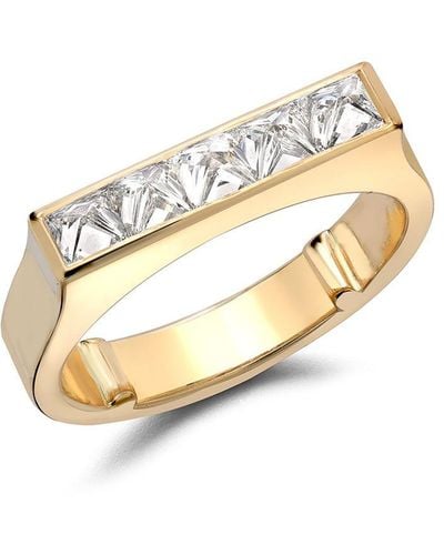 Pragnell Anello a fascia RockChic in oro 18kt con diamanti - Multicolore