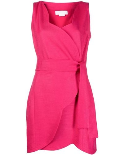 Genny Sleeveless Wrap-design Dress - Pink