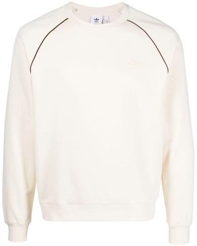 adidas Stripe-detail Crew-neck Sweatshirt - White