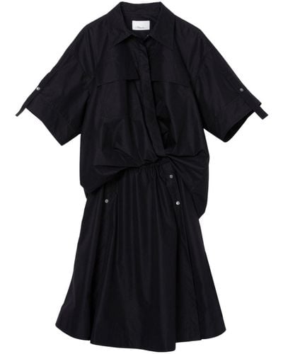 3.1 Phillip Lim Short-sleeve Draped Shirtdress - Black