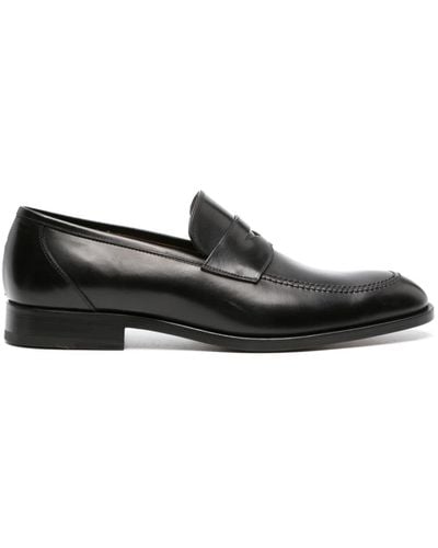 Fratelli Rossetti Penny-slot Polished Leather Loafers - Black