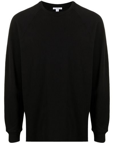 James Perse Sweatshirt aus Frottee - Schwarz