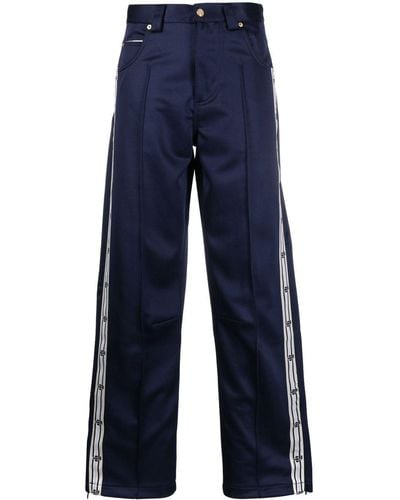 Eytys Pantalones Titan con franjas del logo - Azul