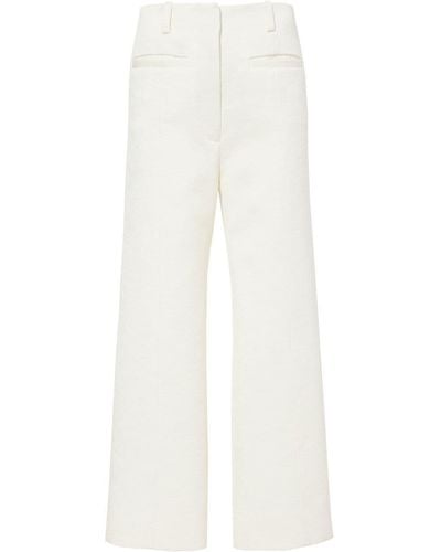Proenza Schouler Cotton Wool Jacquard Pants - White