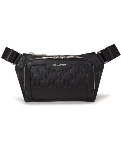 Karl Lagerfeld K/loom Leather Belt Bag - Black