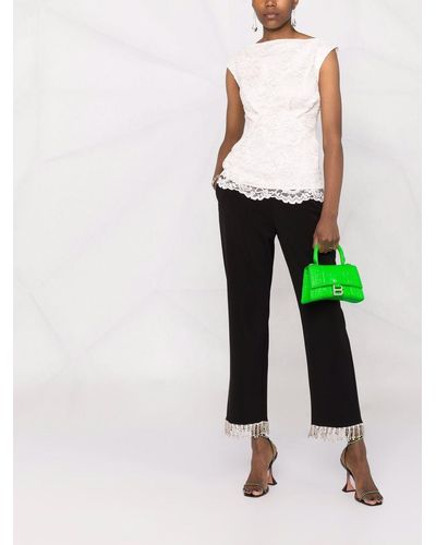 Philipp Plein Scalloped Lace Blouse - White