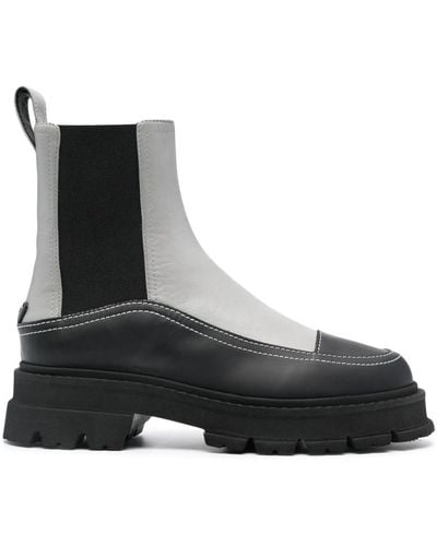 Emporio Armani Colour-block Leather Ankle Boots - ブラック