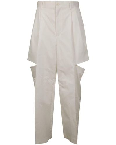 Noir Kei Ninomiya Pantalones ajustados con aberturas - Blanco