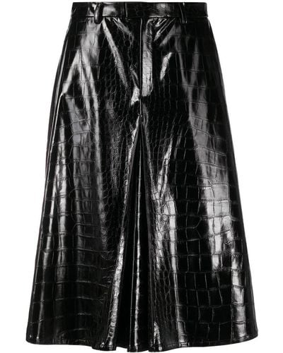 Maison Margiela Embossed Faux-leather Shorts - Black