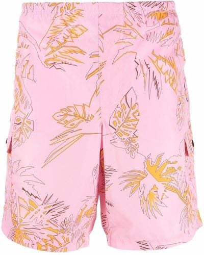 Palm Angels Abstract Palms Swim Shorts - Pink