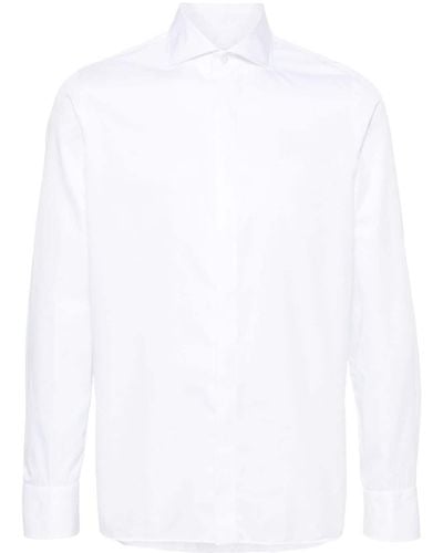 Tagliatore Chemise en coton à manches longues - Blanc