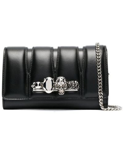 Alexander McQueen Skull Ring-hardware Clutch Bag - Black