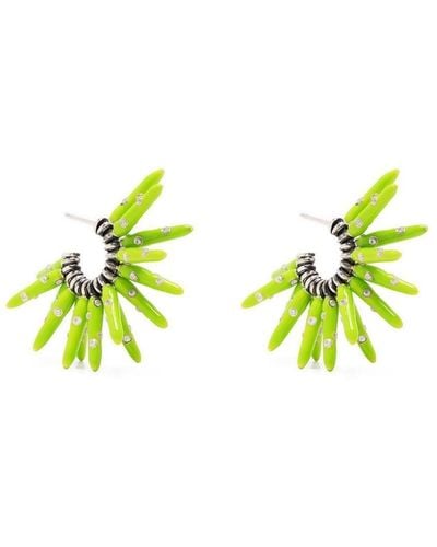 Bottega Veneta Spiked Crystal-embellished Earrings - Green