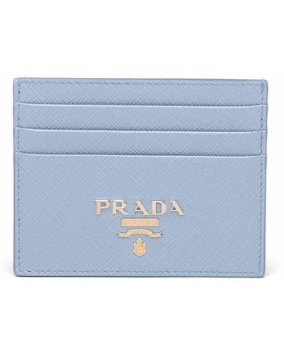 Prada Logo Lettering Cardholder - Blue