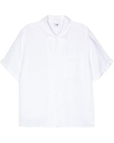 NN07 Julio Short-sleeve Linen Shirt - White