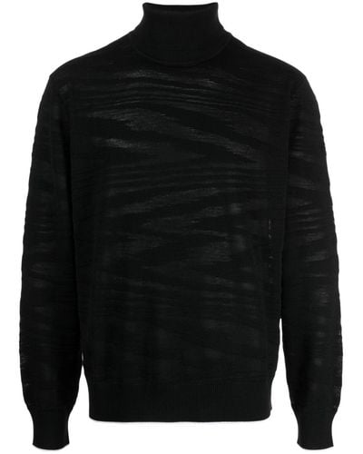 Missoni Contrast-trim Roll-neck Sweater - Black