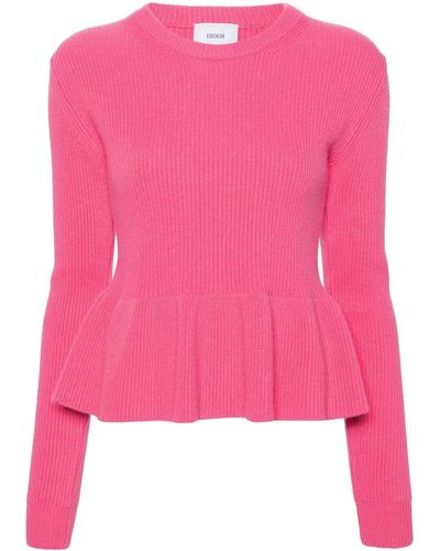 Erdem Pullover mit Schößchen - Pink