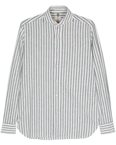 Luigi Borrelli Napoli Long-sleeve Striped Shirt - Grey