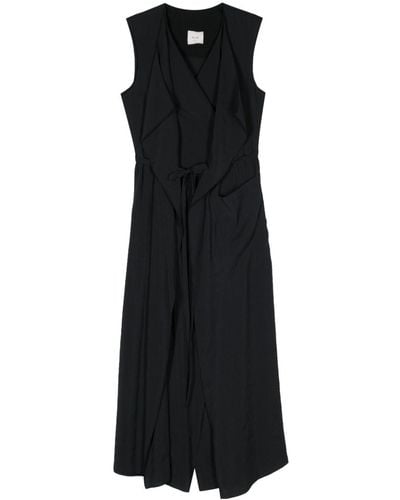 Alysi Ruffled Wrap Maxi Dress - Black