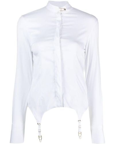 Maison Close Braces-detail Poplin Shirt - White