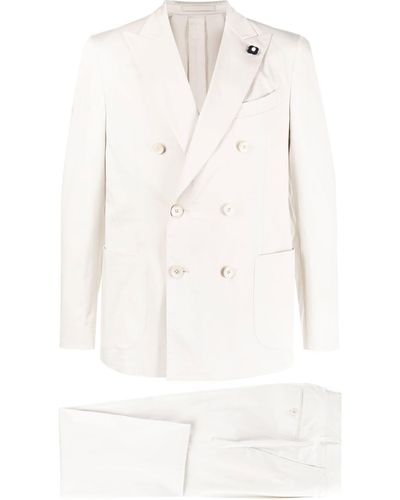 Lardini Double-breasted Two-piece Suit - White