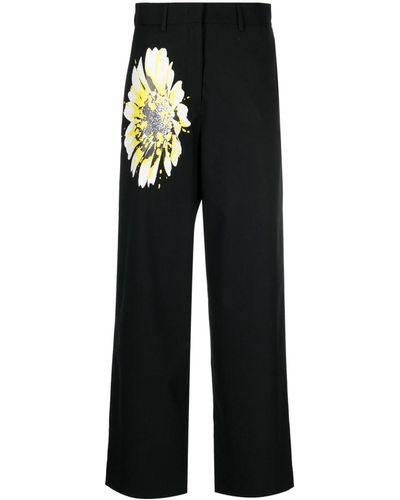 MSGM Pantalon de tailleur à fleurs - Noir